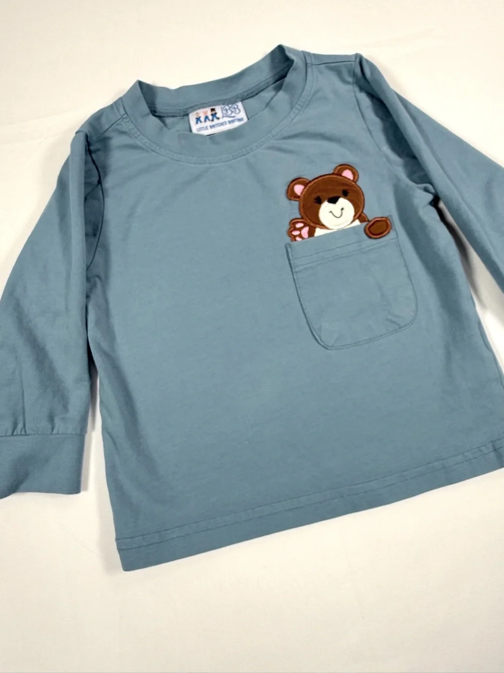 LITTLE BRITCHES BOUTIQUE Bear Pocket Long Sleeve T-Shirt 18M Cotton Appliqué
